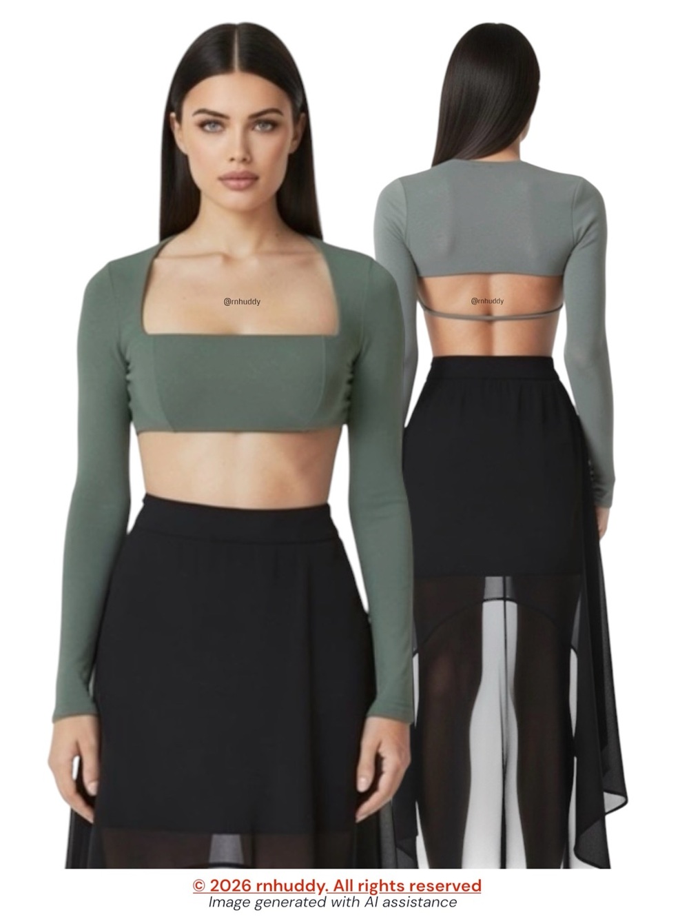 Oh Polly size 2 Avril green crop top